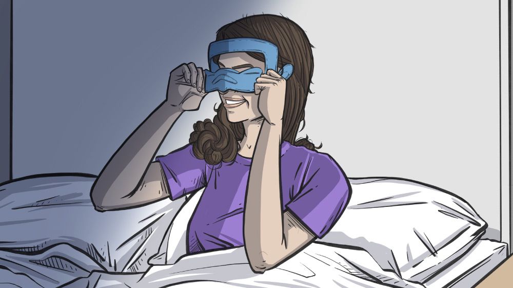 Facembrace blue sky deflector perfect fit woman illustration